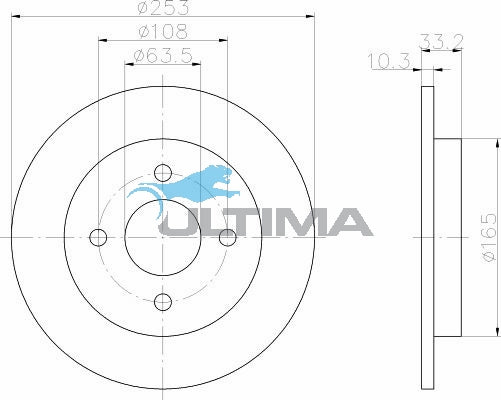 AAP2109 Rear Brake Rotor – Focus LR 1.8, 2.0L 2002 - 2005 (252.5mm)