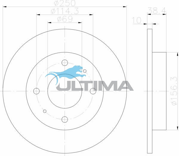 AAP2227 Rear Brake Rotor – Mitsubishi Colt RG RZ 250mm OD