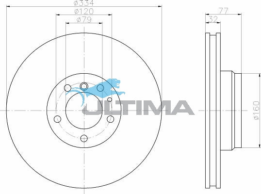 AAP2670 Front Brake Rotor – BMW E38 5.4L 334mm OD