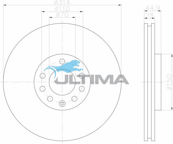 AAP2819 Front Brake Rotor – Vectra ZC V6 After VIN 38047796 (314mm)