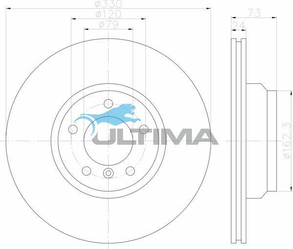 AAP2860 Front Brake Rotor – BMW 325i E90 (W/Sport Susp) 7/2005 - 1/2012 (330mm)