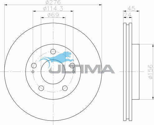 AAP425 Front Brake Rotor – Magna TE, TF, TH, TJ, TL (276mm)