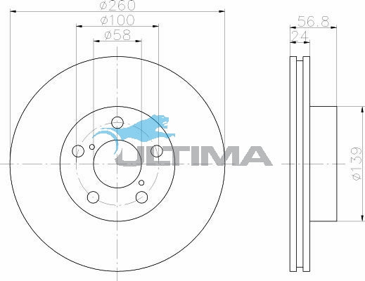 AAP642 Front Brake Rotor – Impreza 4x4, Liberty 2.0L 14" Wheel (260mm)