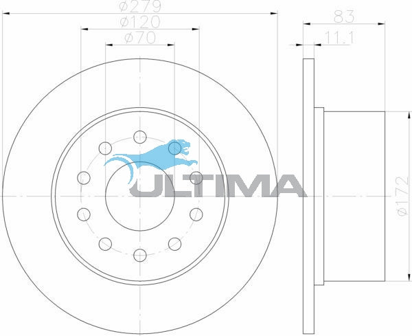 AAP036 Rear Brake Rotor – Commodore VR, VS W/IRS (279mm)