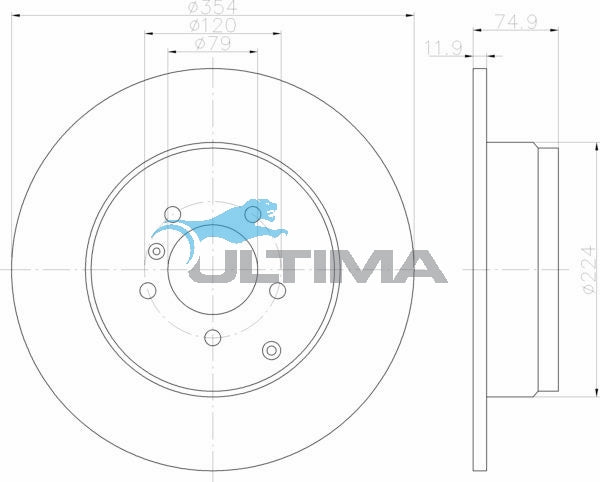 AAP2093 Rear Brake Rotor – Range Rover III 3.0L TD6,4.4L V8 Petrol (210kW) 72mm Pad Face Depth (354mm)