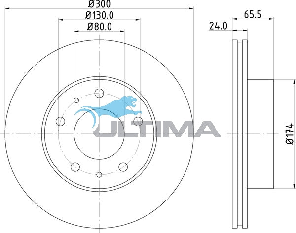 AAP2400 Front Brake Rotor – Fiat Ducato 03-07. 1-Ton 2007-ON (300mm)