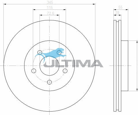 AAP2438 Front Brake Rotor – Chrysler 300C V6 - V8 345mm