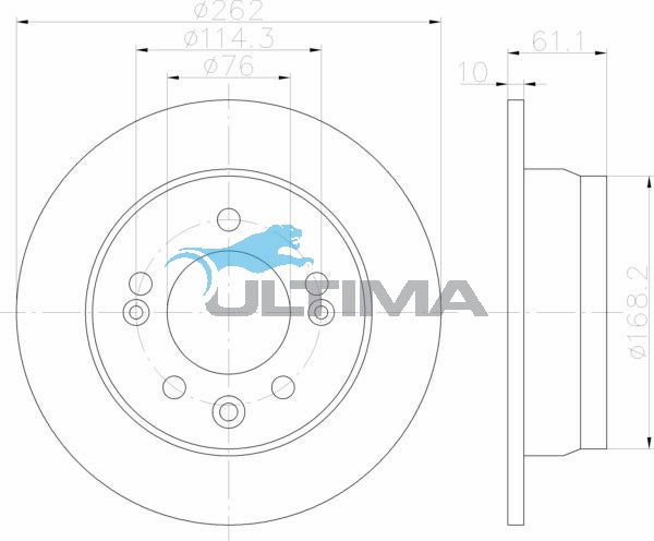 AAP2459 Rear Brake Rotor – Hyundai I30, Ix35, I40, I45 All 03 0N 262/61/10 (262mm)