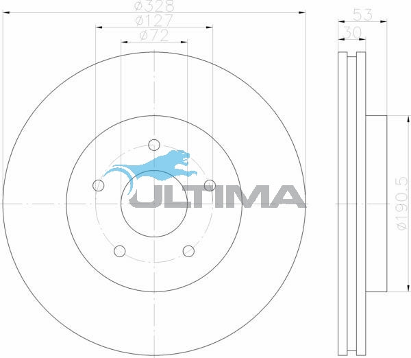 AAP2530 Front Brake Rotor – Jeep Commander 06-, Grand Cherokee 05 (328mm)