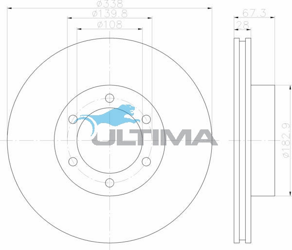 AAP2700 Front Brake Rotor – Toyota Prado Series FRONT-02-09 (338mm)