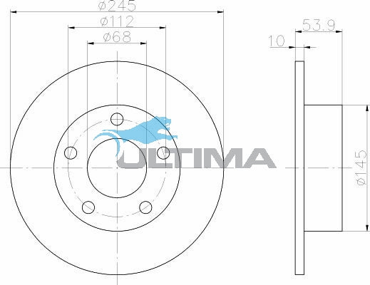 AAP2803 Rear Brake Rotor – Audi A6 Quattro 15" 03/97-04/04 (245mm)