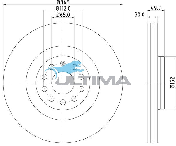 AAP2808 Front Brake Rotor – VW Golf R32 04 (345mm)