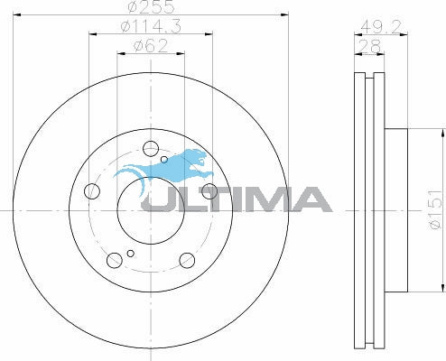 AAP733 Front Brake Rotor – Apollo JM, JP, Camry SDV10, SXV10, SXV20 (255mm)