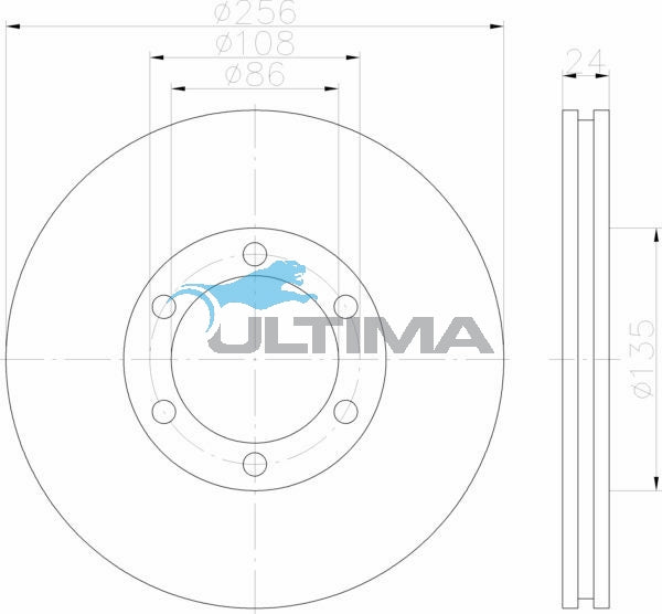 AAP958 Front Brake Rotor – Courier PD - PH 4x2, B2500, B2600 4x2 (256mm)